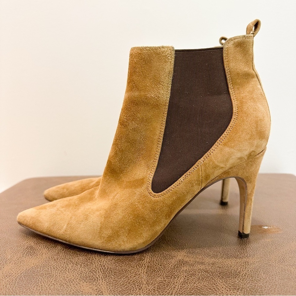 Nine West Joliee Suede Heeled Ankle Boots Medium Brown sz 7.5 - Picture 5 of 8